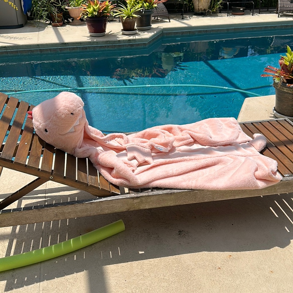 Pink Dinosaur Hooded Blanket super soft 40x50 inches